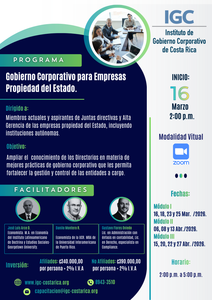 Programa: Gobierno Corporativo para Directivos y personal clave de las Empresas Propiedad el Estado