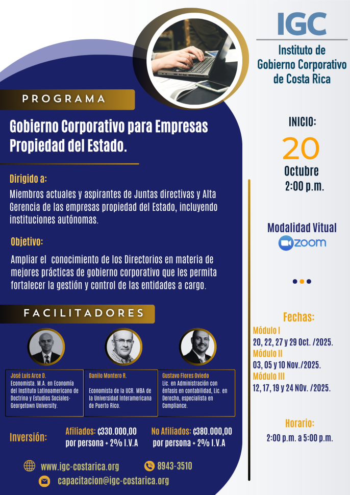 Programa: Gobierno Corporativo para Directivos y personal clave de las Empresas Propiedad el Estado